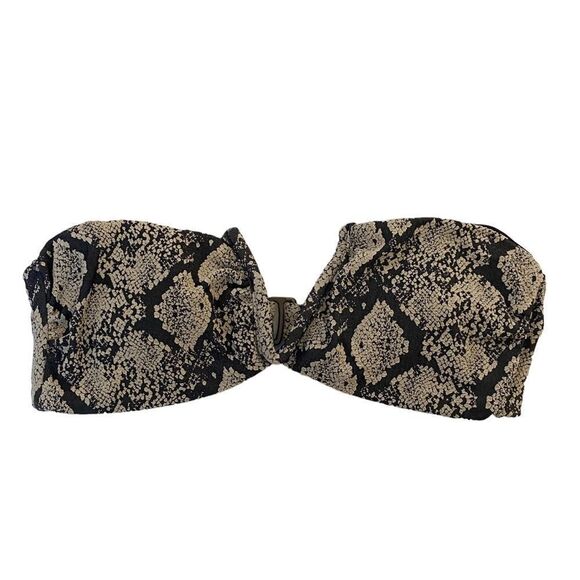 Andie Snakeskin Print Strapless Scala Bandeau Bikini Top Sz XS NWT - Picture 3 of 16